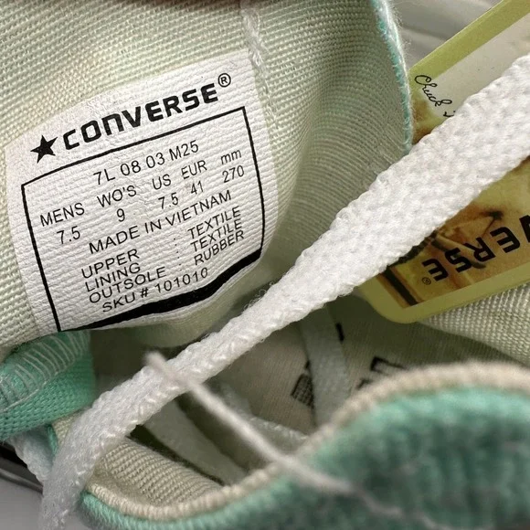 Converse Shoes Unisex Mens 7.5 Womens 9 Mint‎ Chuck Taylor All Star 164396F NEW - Picture 6 of 8
